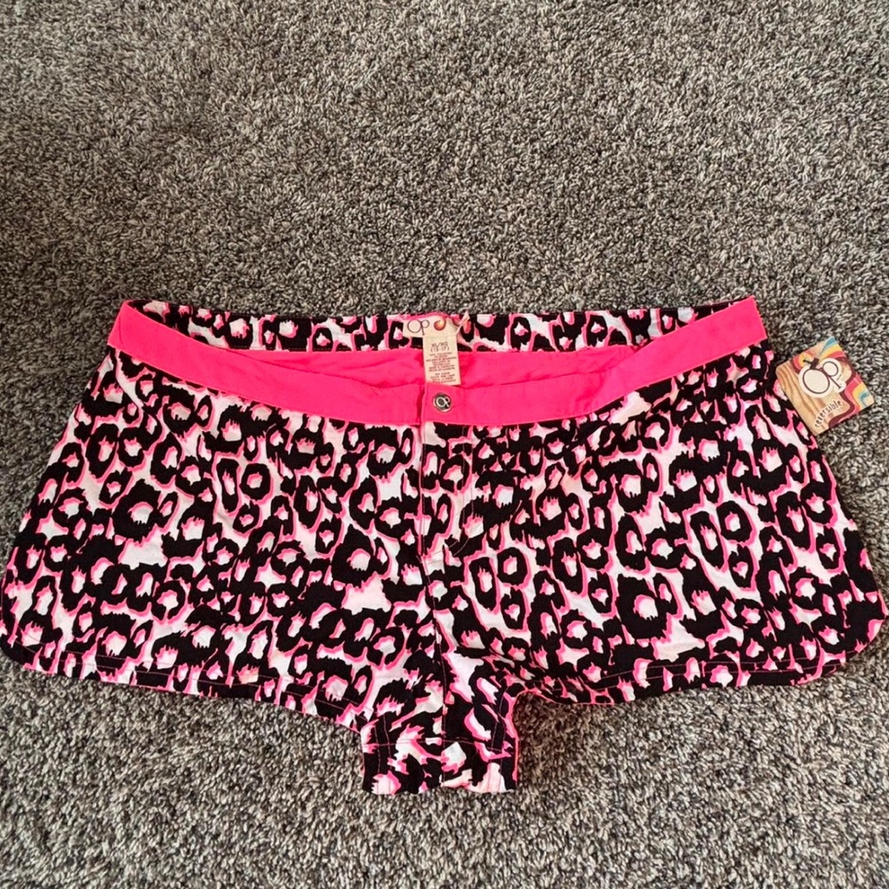 OP Pink and Black Leopard Swim Coverup
